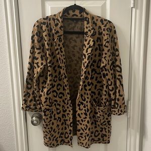 J. Crew Leopard Print Sweater Blazer
